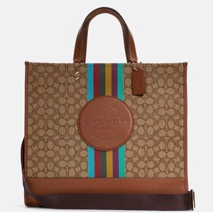 Coach Dempsey Tote 40 Signature Jacquard Stripe Coach Patch C5793
